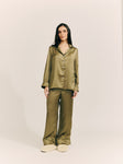 Satin silk set - longo (Oliva)